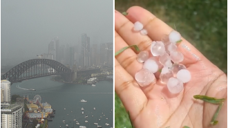 Sydney hit by storm, causing flight and light rail disruptions.