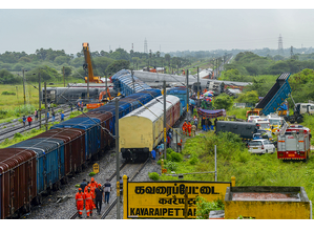 Investigators suspect sabotage in Tamil Nadu train collision after on-site inspection by 3-member technical team.
