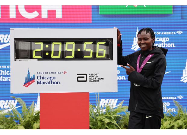 Runner Ruth Chepngetich denies doping allegations following her record-breaking marathon performance.