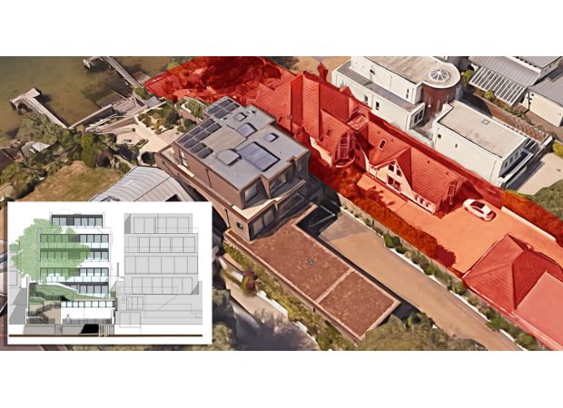 Two wealthy neighbors are in a dispute over who can build the tallest house on their street.