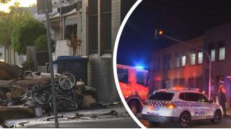 A person caught on fire during a robbery and fire in Melbourne.