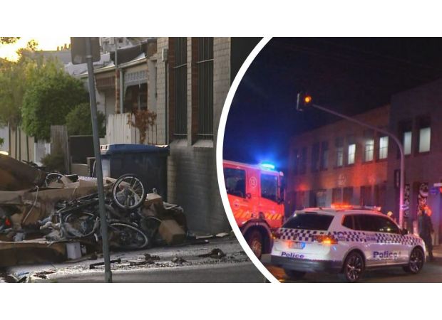 A person caught on fire during a robbery and fire in Melbourne.