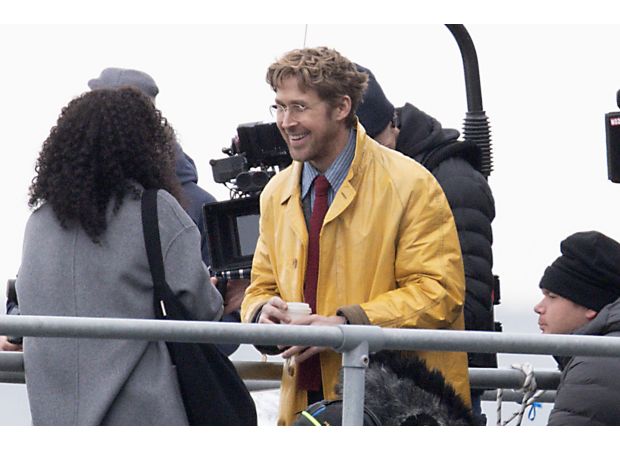 Hollywood actor Ryan Gosling trades warm California for wet Southsea in upcoming movie.