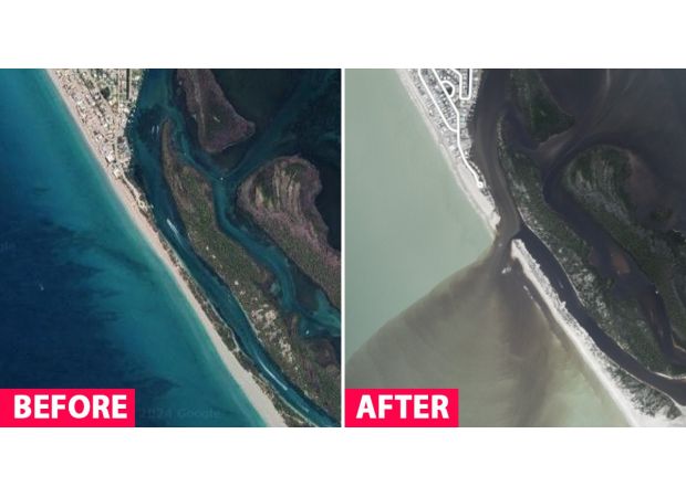 Hurricane Milton changed the landscape of Florida, as seen in satellite images.