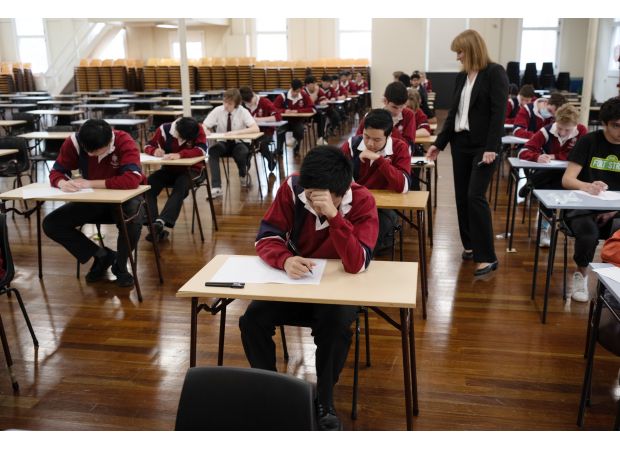 Twelfth-grade exams begin in two states today.