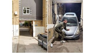 People driving on a housing estate often get stuck on the stairs, mistakenly thinking it's a quicker route.