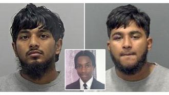 Two twin brothers were imprisoned for stabbing a teenager during a fight after school in a senseless attack.