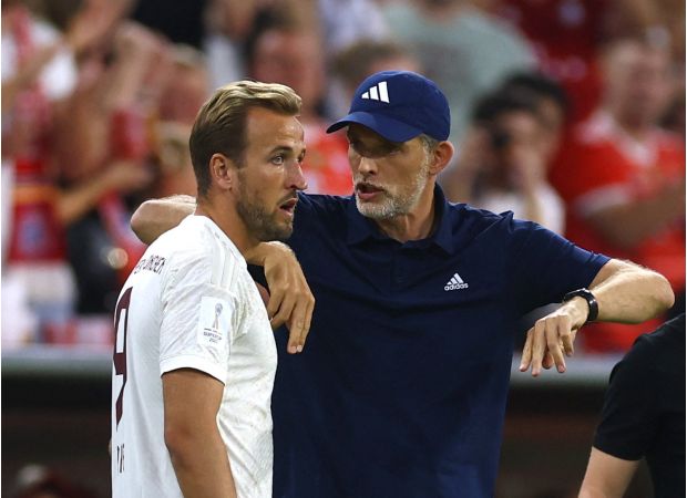 Harry Kane denies rumors of Thomas Tuchel potentially becoming England's next manager.