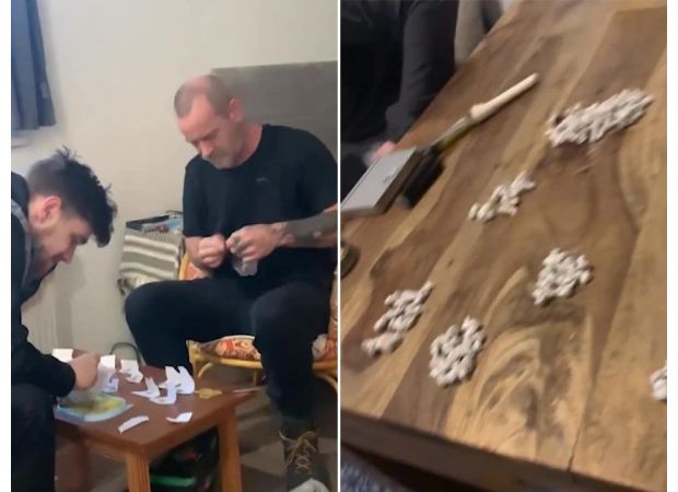 Cops ridicule drug dealers for recording themselves packaging illegal substances.