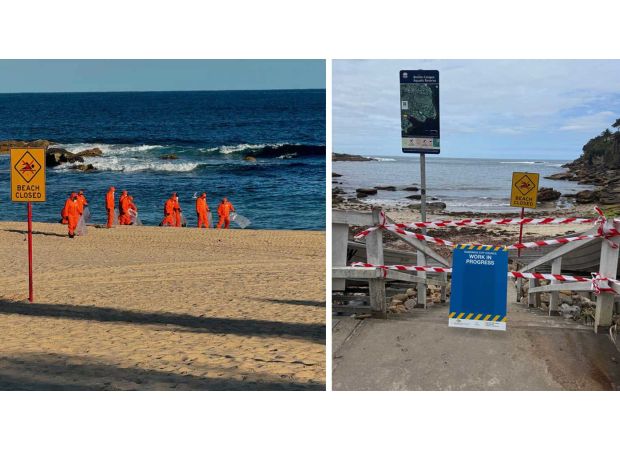 Two additional beaches shut down due to unexplained appearance of 'tar balls' on shore.