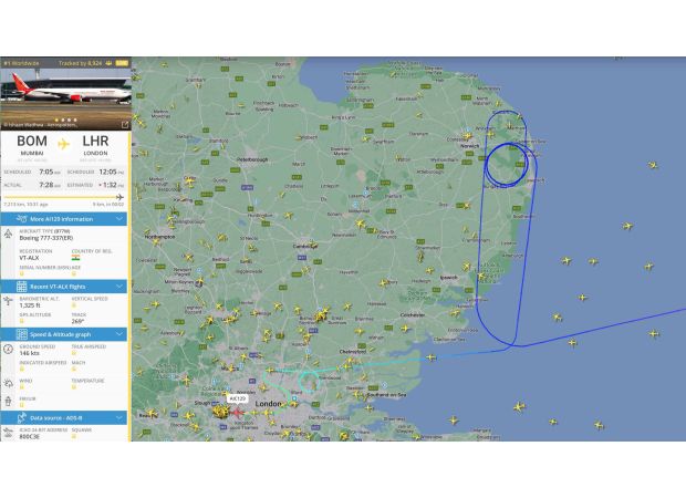 Fighter planes from the Royal Air Force were quickly dispatched when a plane announced a potential bomb threat while approaching London.