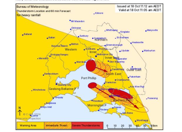 Victoria is facing dangerous weather conditions with heavy rain and strong winds that could lead to a tornado.