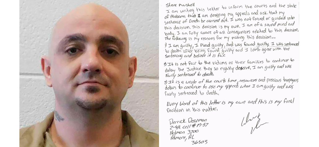 Prisoner requests death by lethal injection after murdering pregnant woman and four others, receives last meal before execution.
