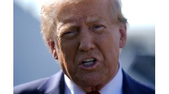 President Trump responds to criticism from Harris, who questioned if he is tired.