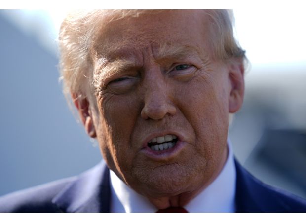 President Trump responds to criticism from Harris, who questioned if he is tired.