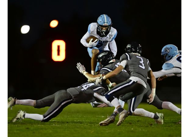 Ralston Valley beats Columbine in overtime, ending their 21-game winning streak with a goal line stand.