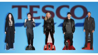 Tesco's sale of celebrity cardboard cutouts, including Matt Hancock and Shakespeare, leaves customers confused.