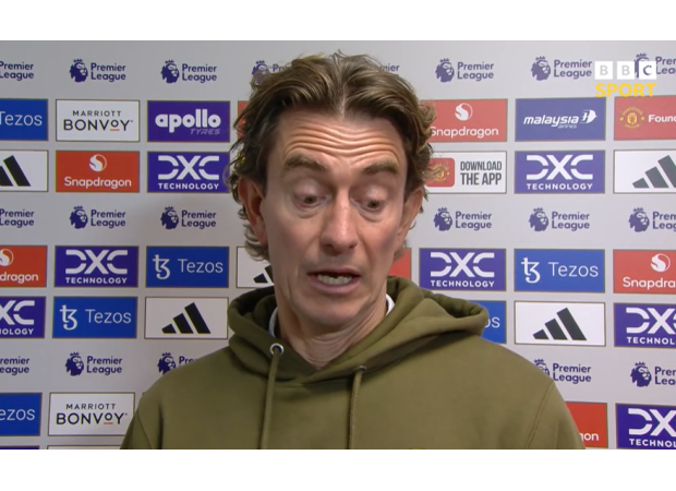 Frank commends Eriksen's dominant performance in Manchester United's game against Brentford.