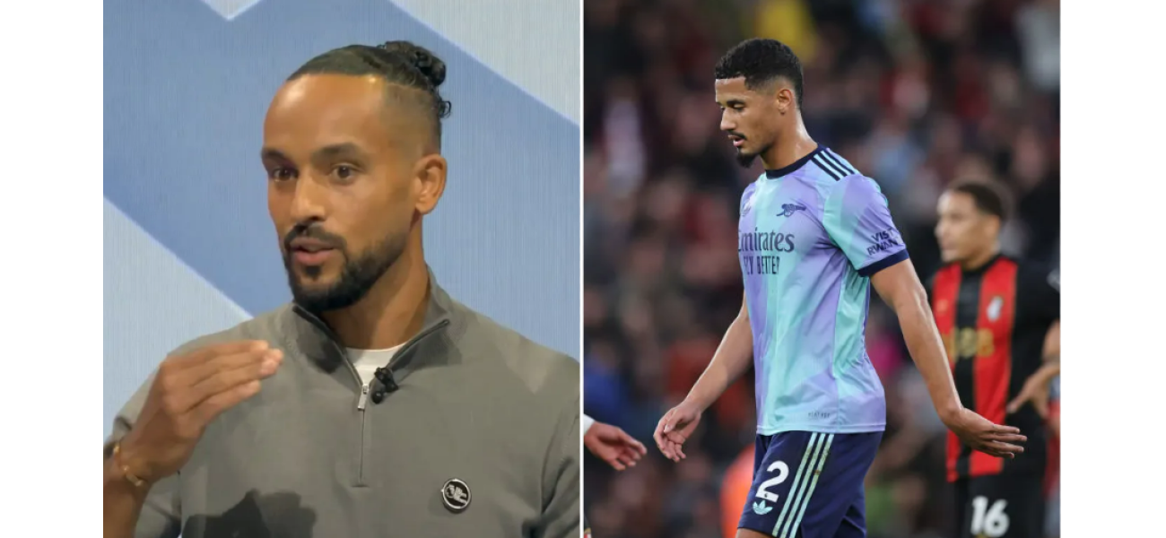 Theo Walcott worried for Arsenal player against Liverpool after William Saliba receives red card.