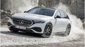 The Mercedes Benz E 450 is a 4Matic All Terrain Estate Station Wagon expected to be released in 2024.