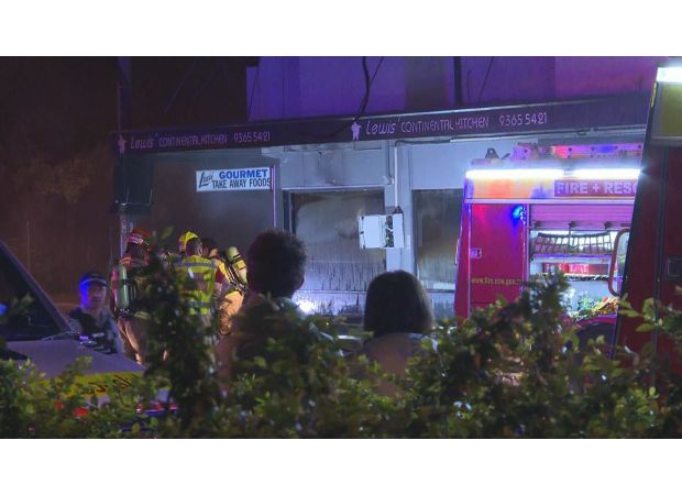 Police search for witnesses and evidence following a suspicious fire that destroyed a cafe in Bondi.