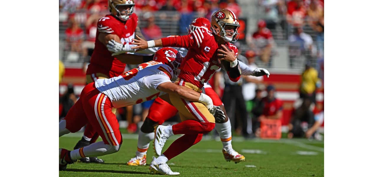 The San Francisco 49ers were defeated by the undefeated Kansas City Chiefs in a Super Bowl rematch, as shown in photos.