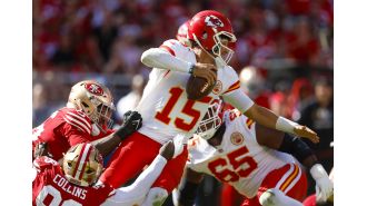 Kelce and Mahomes reflect on Super Bowl rematch against 49ers, with Kelce calling their defense the toughest in the league and Mahomes discussing a hit from Collins.