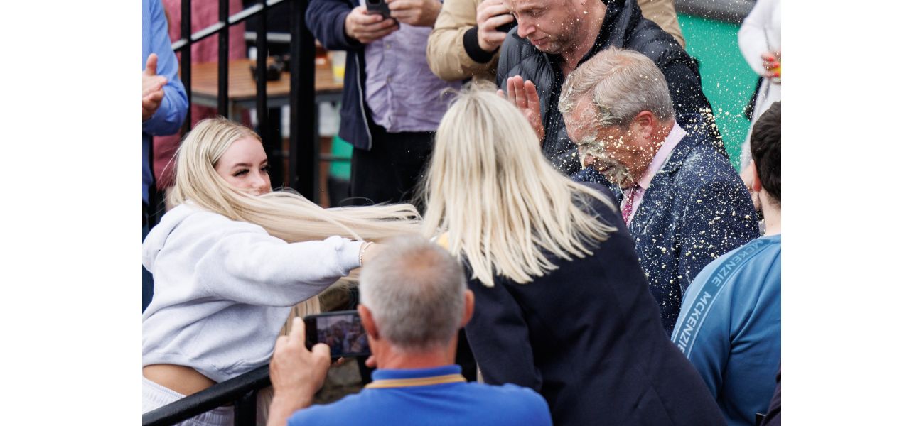 Brexit party leader attends court as person who threw milkshake pleads guilty.