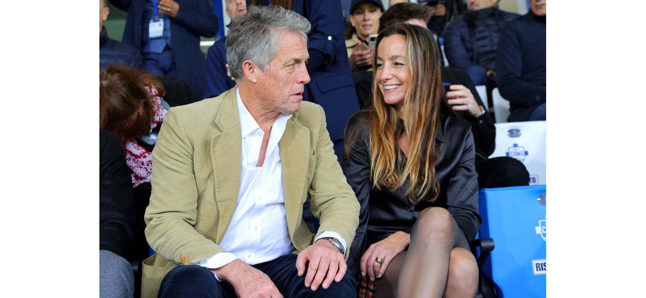 Hugh Grant and his spouse Anna made a rare public appearance, showing their affection at a football game.