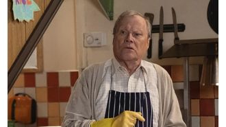 David Neilson, the iconic Roy Cropper from Coronation Street, is seen enjoying a football match and living his best life.