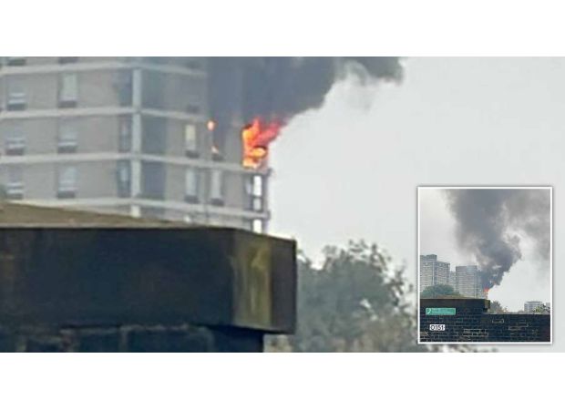 Massive fire in east London building, 70 firefighters working to put it out.