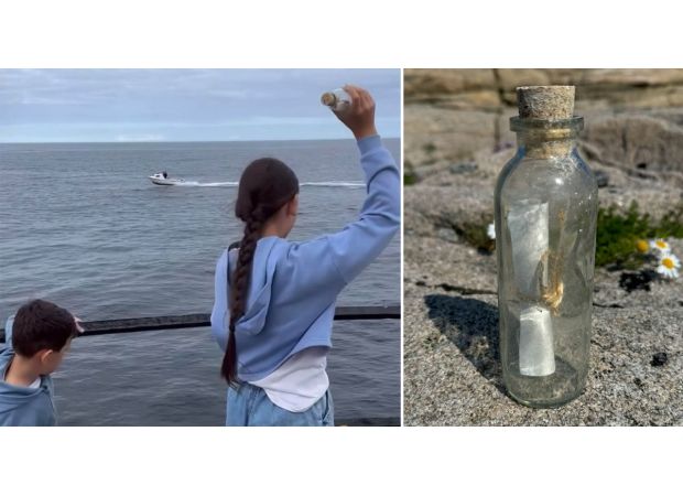 A girl from Sunderland sends a message in a bottle that travels 1,500 miles.