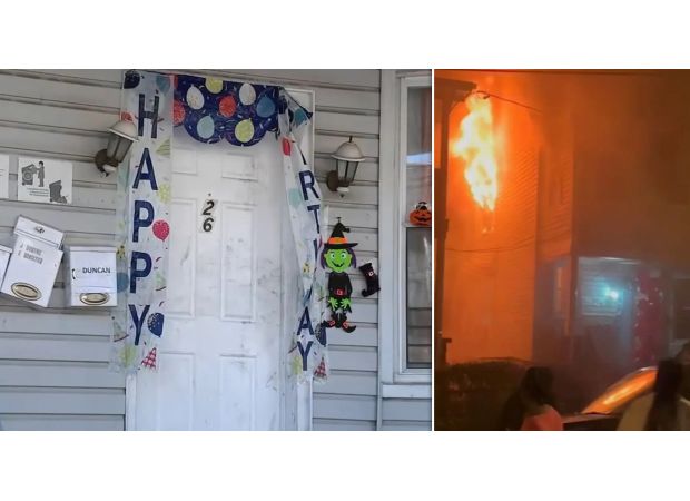 Two children die in fire at birthday party.