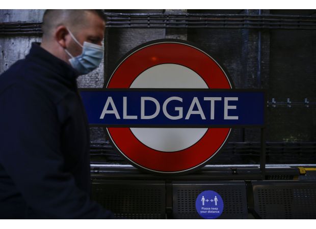 Underground train delays in London, with a busy Tube line currently suspended.