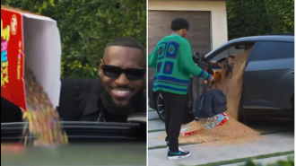 LeBron James pulls epic prank on son's car, then they both make NBA history.