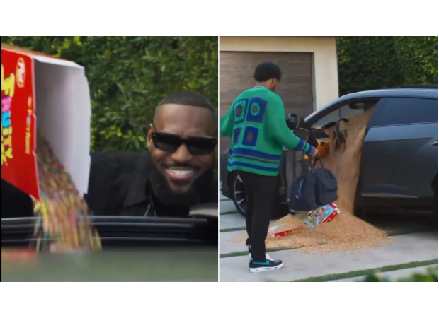LeBron James pulls epic prank on son's car, then they both make NBA history.