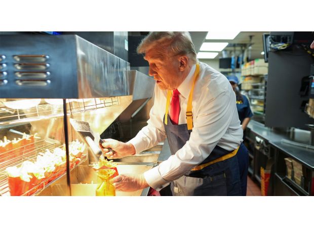 McDonald's received fake reviews after Trump worked at drive-through.