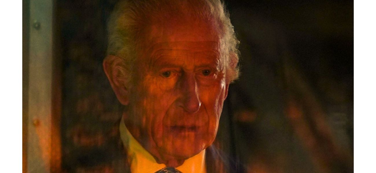 Humorous meme created from King Charles gazing at a fire.