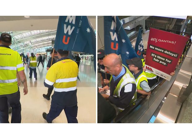 Qantas engineers strike during busy hours at main airports across Australia.