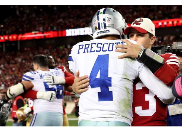 Brock Purdy of the 49ers is more concerned with the Cowboys than Dak Prescott's salary.