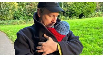 Comedian Joe Lycett posts photo of his new baby boy.