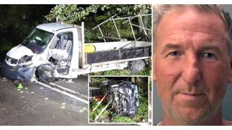 A van driver who was drunk on vodka has been sentenced to prison for causing a fatal crash that killed a 71-year-old woman.