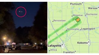 A group of unidentified flying objects (UFOs) was seen near an air force base.