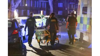 Police are urgently searching for a shooter in east London after two men were shot.