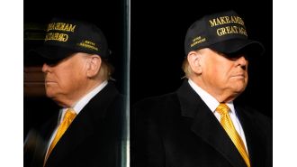 Trump disappoints supporters by making them wait for a long time in cold weather to record podcast.