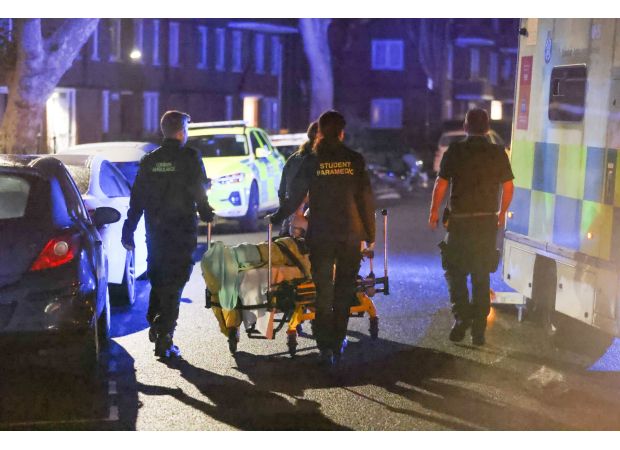 Police are urgently searching for a shooter in east London after two men were shot.