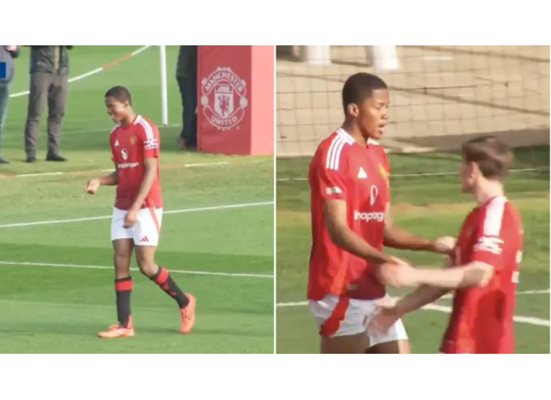 Young Man Utd player scores 3 goals in 15 minutes on debut, leaving former team Arsenal.