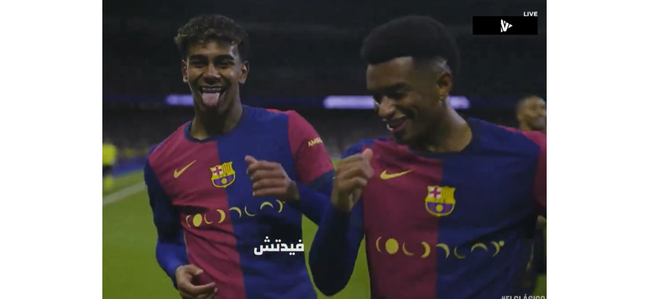 Lamine Yamal taunts Vinicius Junior with goal celebration against Barcelona in El Clasico match.