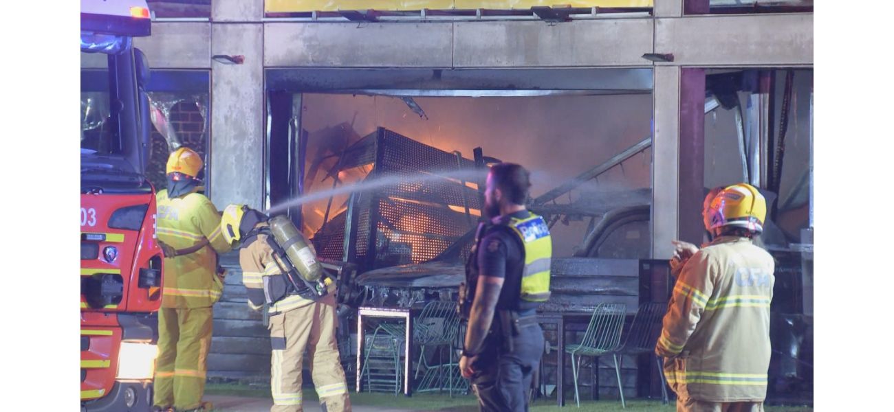 Melbourne ram raid leads to fire damaging shop, medical centre and kindergarten.