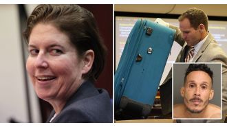 A woman who killed her boyfriend by zipping him inside a suitcase has been found guilty of murder.